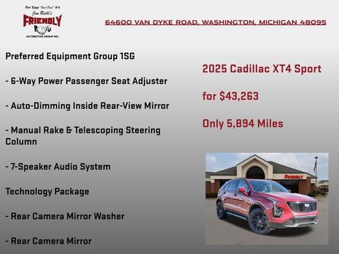 Used 2025 Cadillac XT4 Sport w/ LPO, Onyx Lite Package image 5