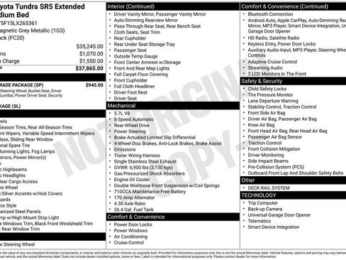 Used 2020 Toyota Tundra SR5 w/ SR5 Upgrade Package image 3