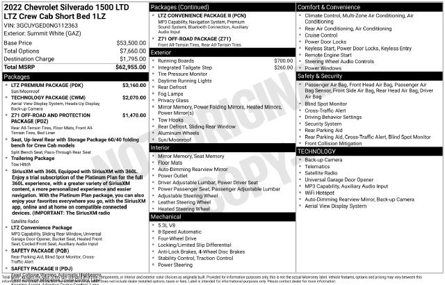 Used 2022 Chevrolet Silverado 1500 LTZ w/ LTZ Premium Package AWD/4WD image 7
