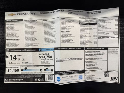 Used 2026 Chevrolet Corvette ZR1 w/ ZR1 Carbon Fiber Aero Package image 50