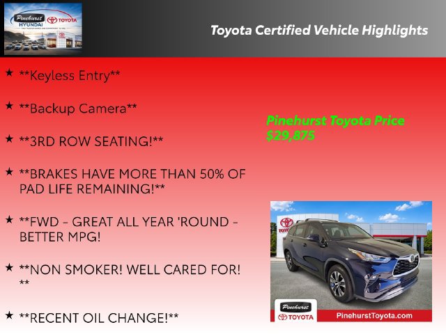 Certified 2020 Toyota Highlander XLE FWD image 36