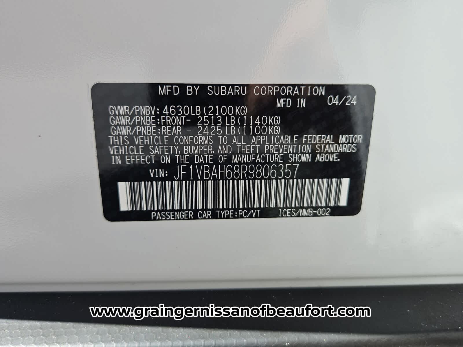 Used 2024 Subaru WRX Premium w/ Popular Package #2A AWD/4WD image 7