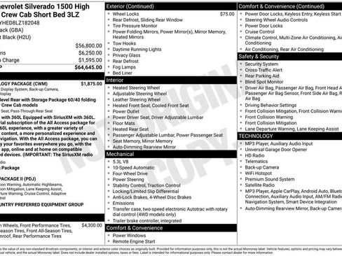 Used 2020 Chevrolet Silverado 1500 High Country w/ Technology Package AWD/4WD image 33