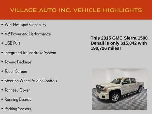 Used 2015 GMC Sierra 1500 Denali w/ Driver Alert Package AWD/4WD image 7