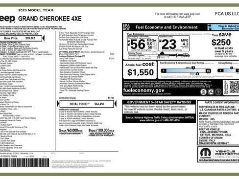 Used 2023 Jeep Grand Cherokee 4WD 4xe w/ Luxury Tech Group II image 4