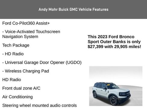 Used 2023 Ford Bronco Sport Outer Banks w/ Tech Package AWD/4WD image 8