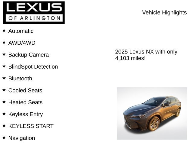 Used 2025 Lexus NX 350h AWD w/ Accessory Package (2T) image 8