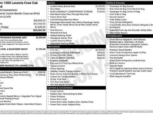 Used 2021 RAM 1500 Laramie w/ Sport Appearance Package AWD/4WD image 2