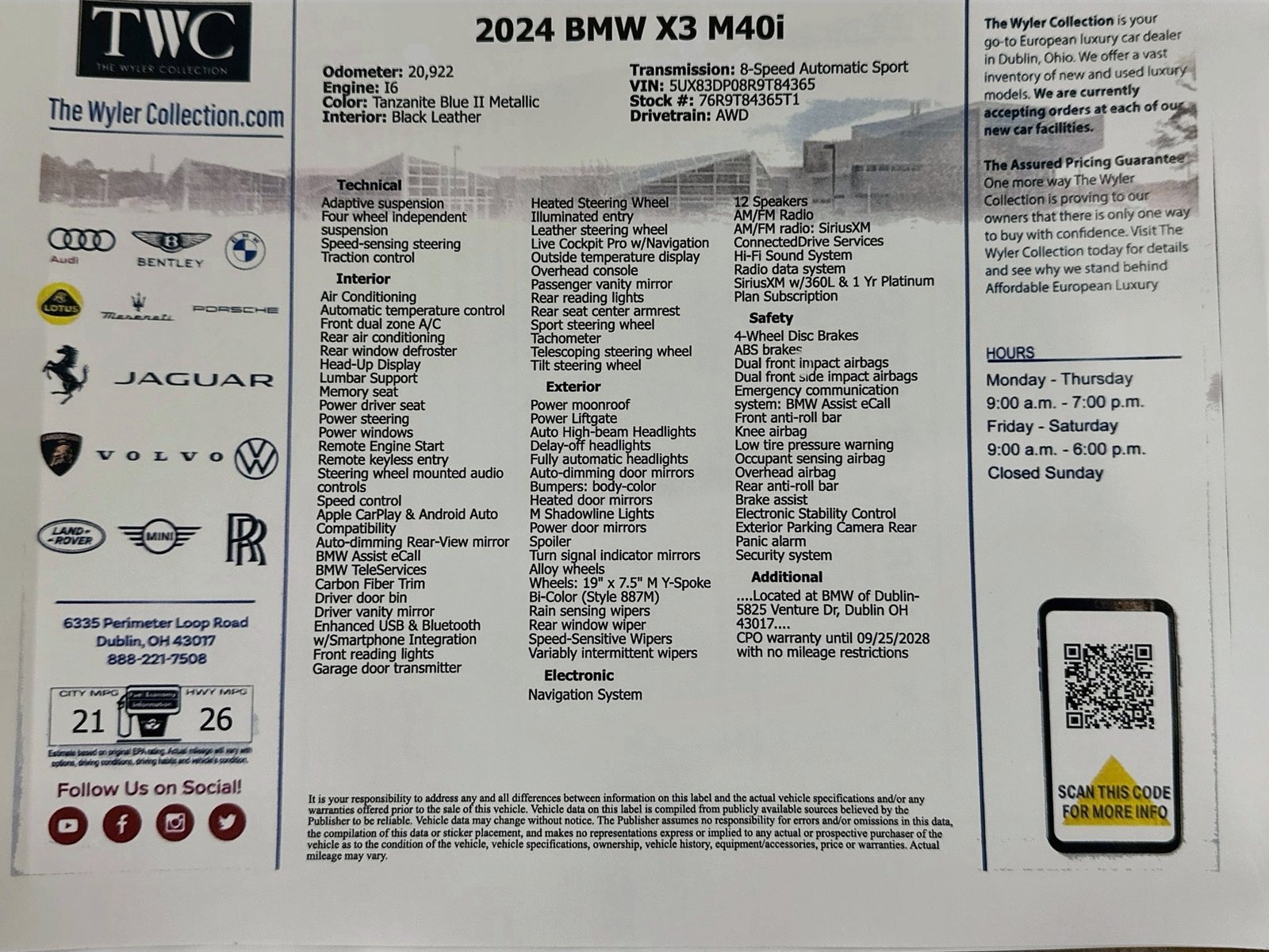 Used 2024 BMW X3 M40i w/ Premium Package AWD/4WD image 49