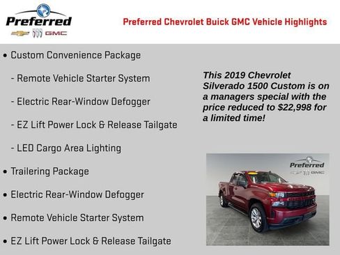 Used 2019 Chevrolet Silverado 1500 Custom w/ Custom Value Package AWD/4WD image 2