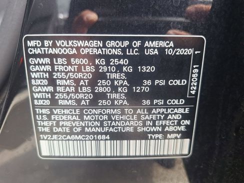 Used 2021 Volkswagen Atlas Cross Sport SE w/ Panoramic Sunroof Package FWD image 20