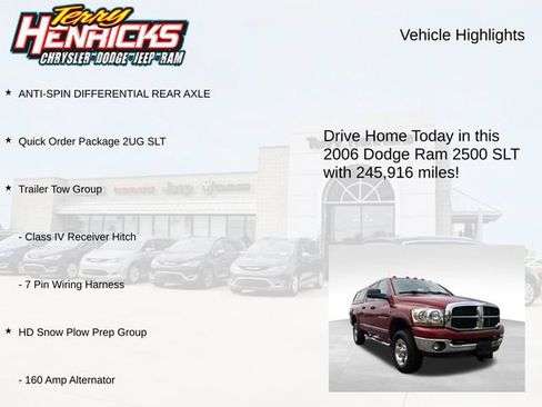 Used 2006 Dodge Ram 2500 Truck SLT w/ Quad Cab Big Horn Value Group AWD/4WD image 4