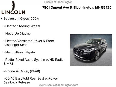 Used 2025 Lincoln Corsair Reserve w/ Equipment Group 202A AWD/4WD image 10