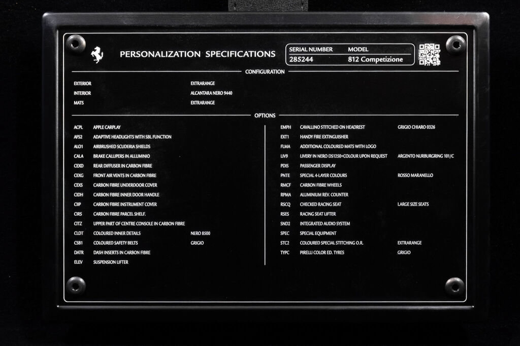 Certified 2022 Ferrari 812 Competizione RWD image 25