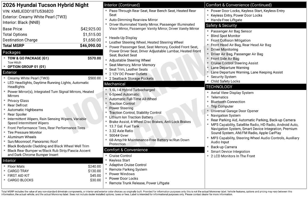 New 2026 Hyundai Tucson Limited w/ Tow & Go Package AWD/4WD 360° Tour