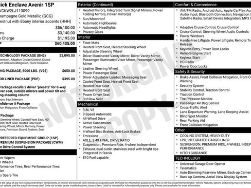Used 2020 Buick Enclave Avenir w/ Avenir Technology Package AWD/4WD image 9
