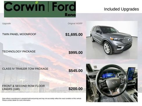 Certified 2022 Ford Explorer Platinum w/ Technology Package AWD/4WD image 3