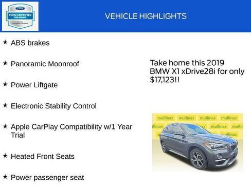 Used 2019 BMW X1 xDrive28i w/ Convenience Package AWD/4WD image 19