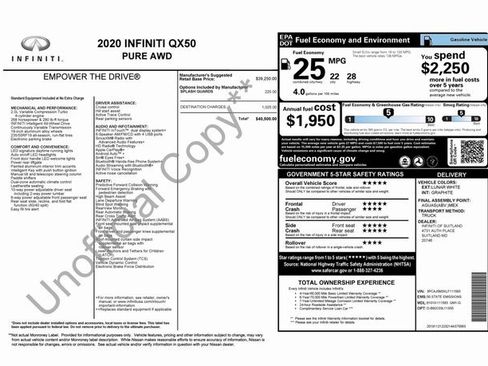 Used 2020 INFINITI QX50 Pure image 3