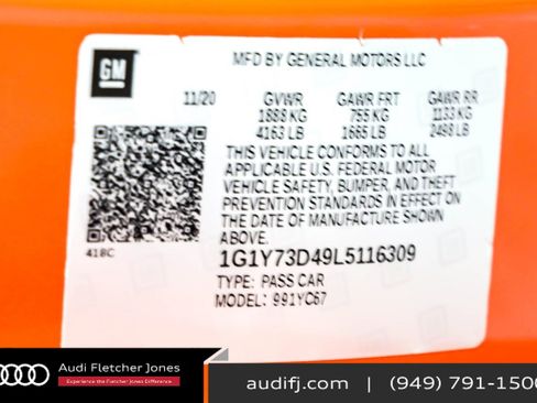 Used 2020 Chevrolet Corvette Stingray Preferred Conv w/ 2LT Preferred Equipment Group image 24