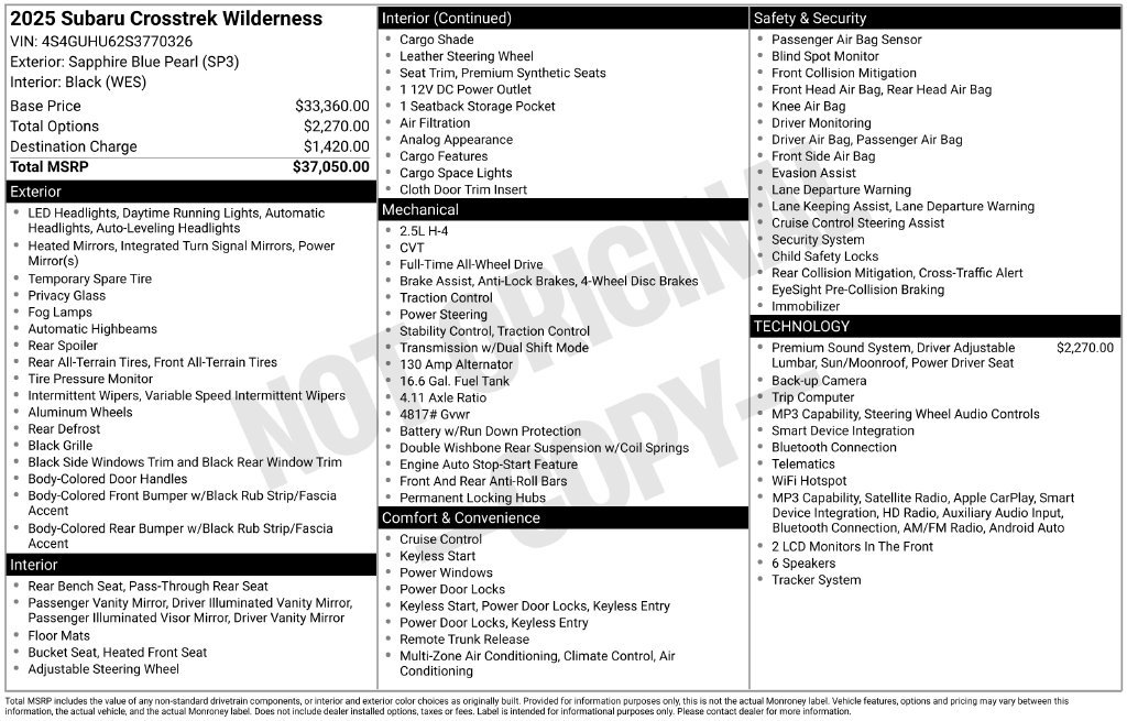 Certified 2025 Subaru Crosstrek 2.5i Wilderness AWD/4WD image 11