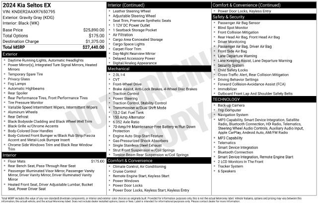 Used 2024 Kia Seltos EX FWD image 21