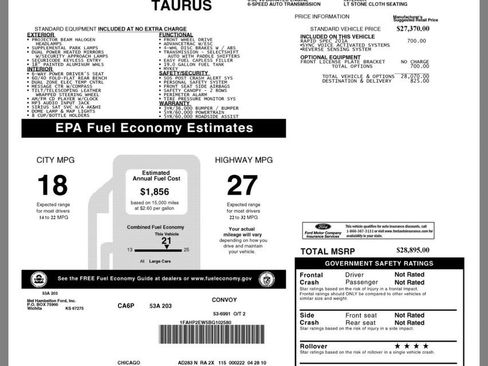 Used 2011 Ford Taurus SEL w/ 201A Rapid Spec Order Code image 16