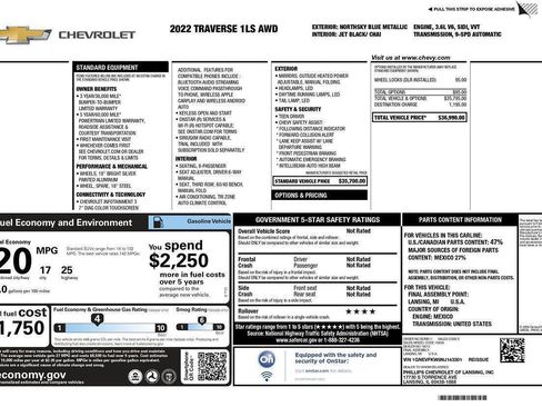 Used 2022 Chevrolet Traverse LS AWD/4WD image 2