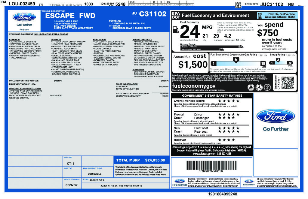 Used 2018 Ford Escape S FWD image 40