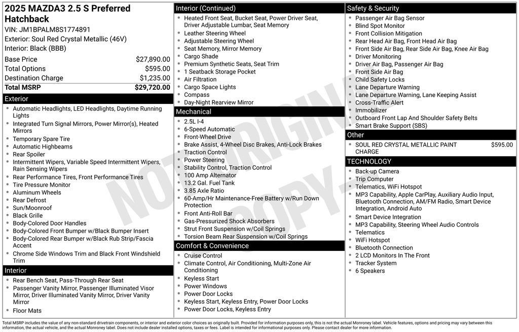Certified 2025 MAZDA MAZDA3 s FWD image 48