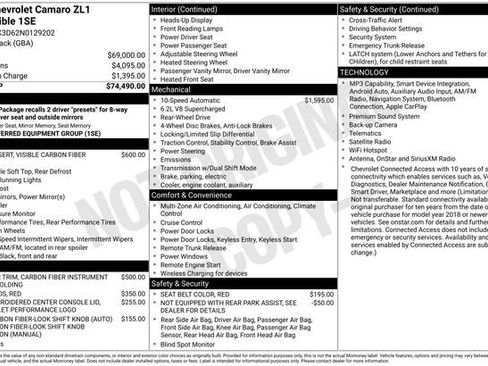 Used 2022 Chevrolet Camaro ZL1 RWD image 7