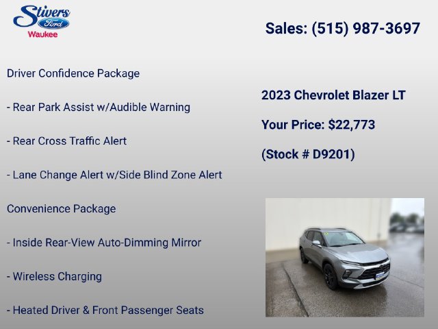 Used 2023 Chevrolet Blazer LT w/ Convenience Package AWD/4WD image 8