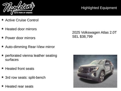 Used 2025 Volkswagen Atlas SEL AWD/4WD image 8
