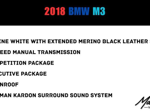 Used 2018 BMW M3 w/ Competition Package RWD image 2