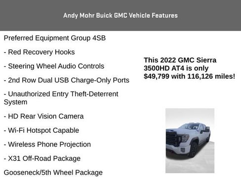 Used 2022 GMC Sierra 3500 AT4 w/ Gooseneck/5TH Wheel Package image 14