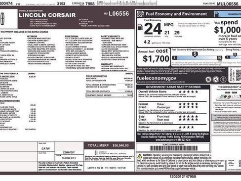 Certified 2021 Lincoln Corsair Reserve w/ Equipment Group 201A AWD/4WD image 7