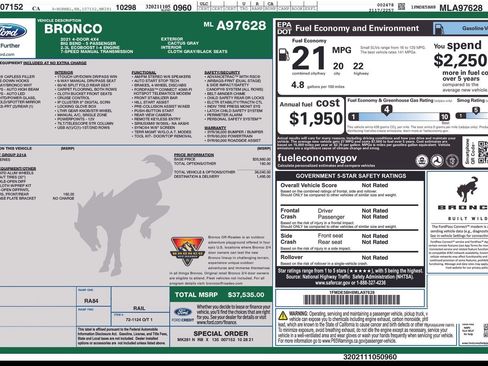Used 2021 Ford Bronco Big Bend AWD/4WD image 1