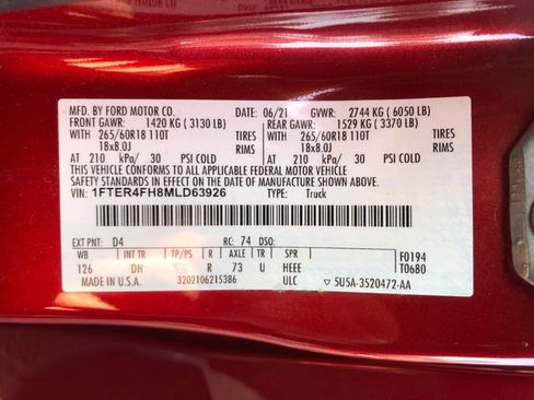 Certified 2021 Ford Ranger Lariat w/ Equipment Group 501A High image 27