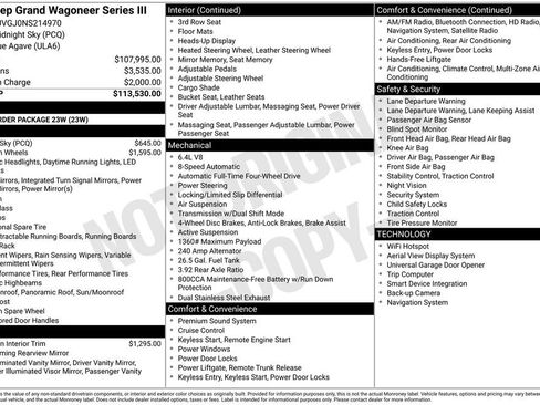 Certified 2022 Jeep Grand Wagoneer Series III AWD/4WD image 38