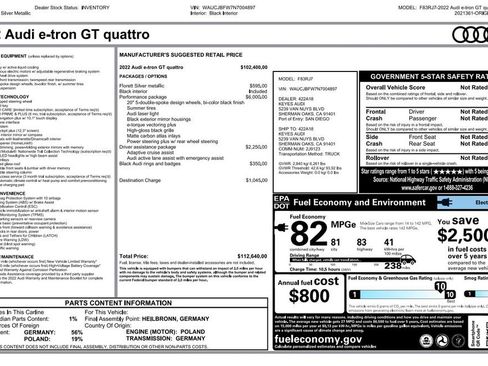 Used 2022 Audi e-tron GT Premium Plus w/ Performance Package image 3