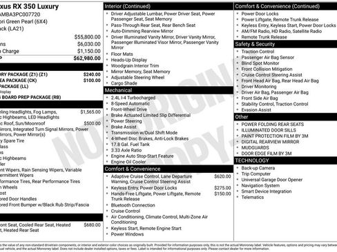 Used 2023 Lexus RX 350 FWD w/ Accessory Package (Z1) image 40