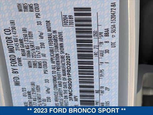 Certified 2023 Ford Bronco Sport Badlands w/ Premium Package image 25