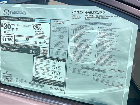 New 2025 MAZDA MAZDA3 s image 13