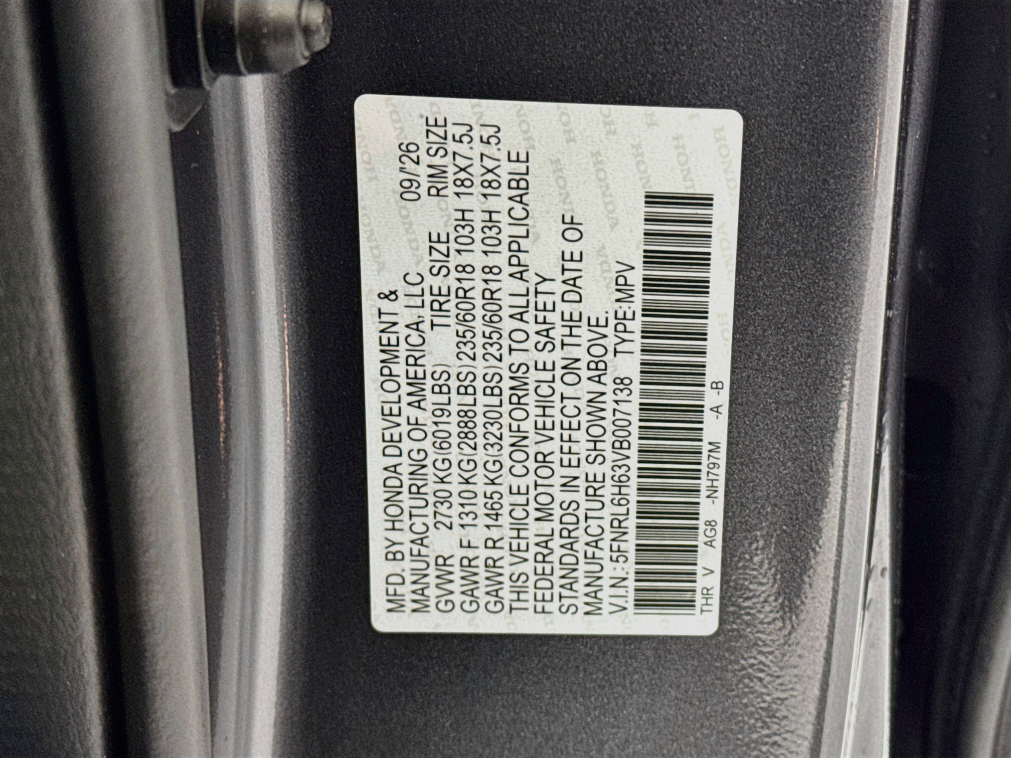 New 2027 Honda Odyssey EX-L image 33