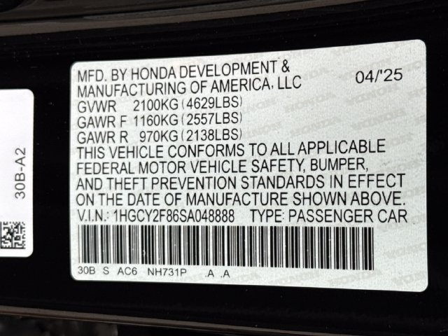 Certified 2025 Honda Accord Touring image 18