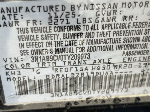 New 2026 Nissan Sentra SV w/ Floor Mat Package image 17