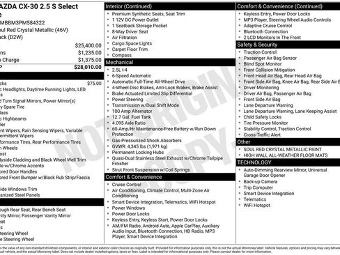 Used 2023 MAZDA CX-30 AWD 2.5 S w/ Select Package image 29