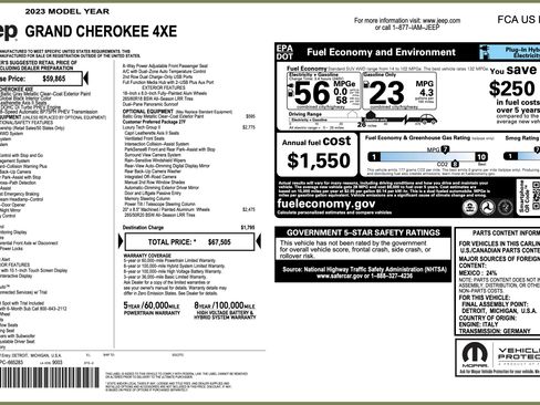 Used 2023 Jeep Grand Cherokee 4WD 4xe w/ Luxury Tech Group II image 2