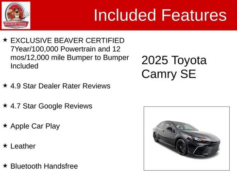 Used 2025 Toyota Camry SE w/ Convenience Package FWD image 4