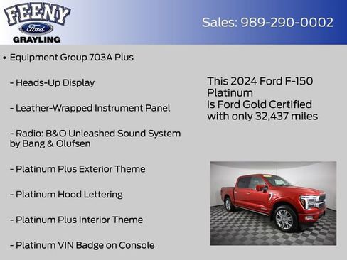 Used 2024 Ford F150 Platinum w/ Equipment Group 703A Plus AWD/4WD image 14